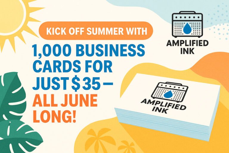 Amplified Ink June sale — business card printing discount