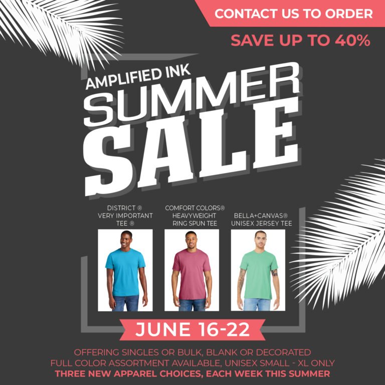 Amplified Ink summer sale promotion